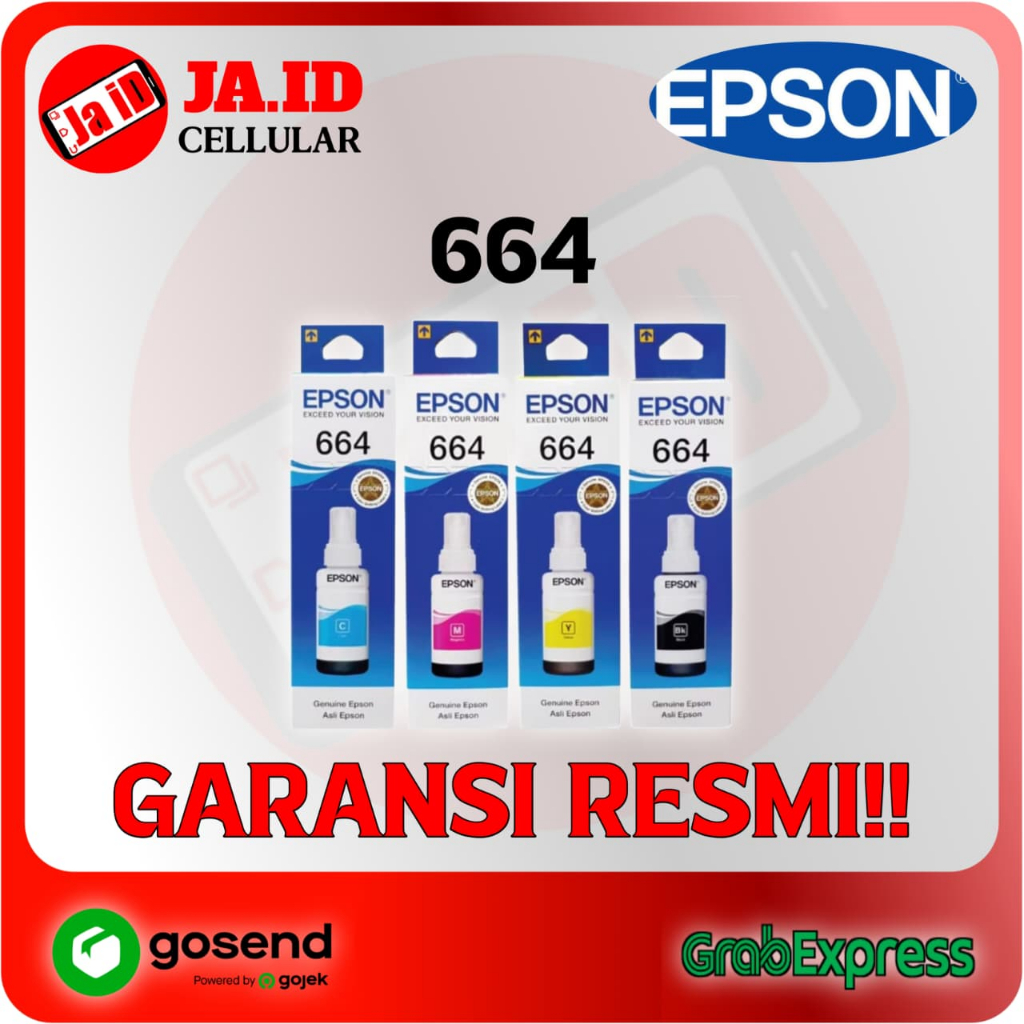 TINTA EPSON 664 L SERIES CYMK ORIGINAL RESMI