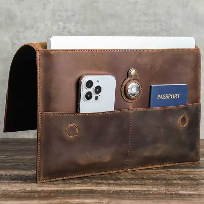 Tas laptop minimalis kulit asli garut- Dompet pasport kulit crazy horse asli garut