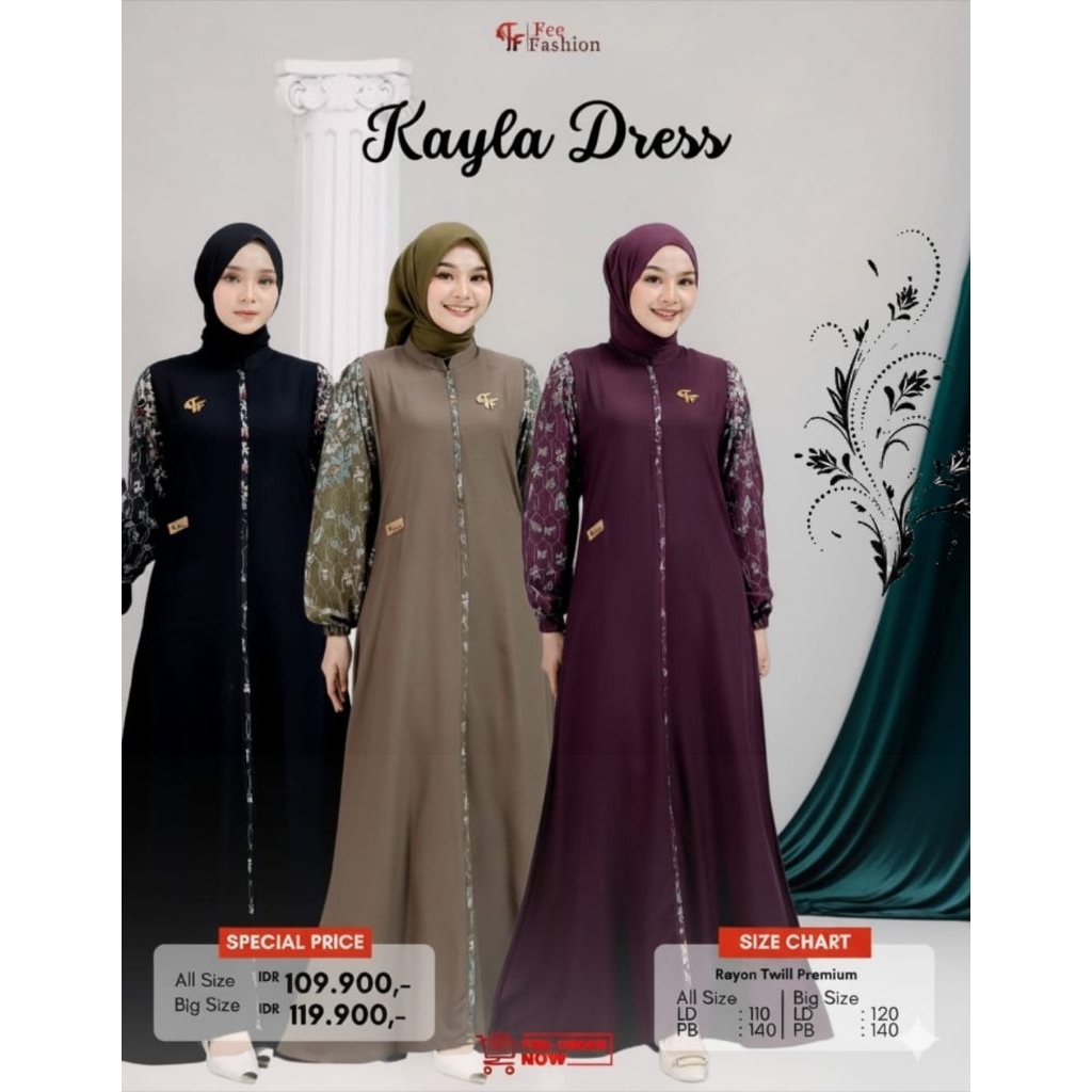KAYLA DRESS BY FEE FASHION GAMIS DEWASA WANITA