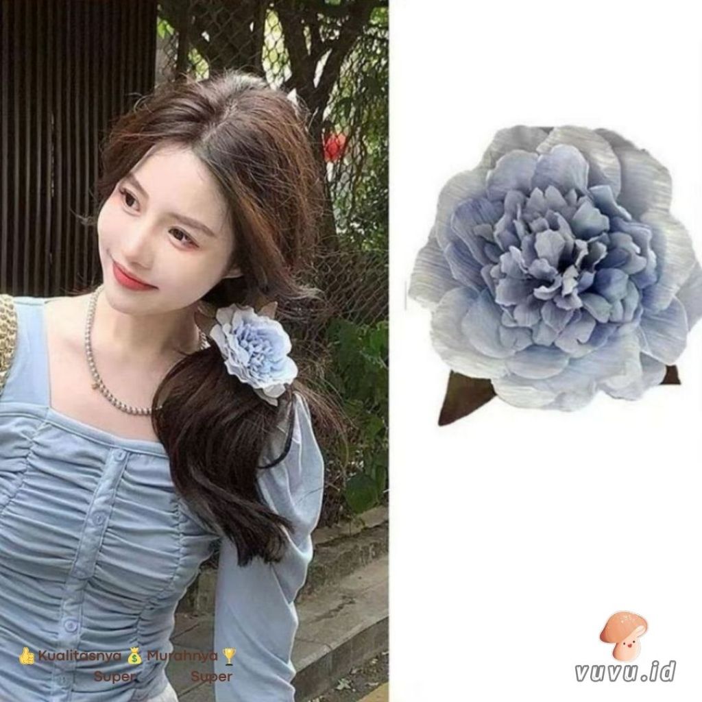 Jepit rambut bunga mawar Besar / Jepitan rambut motif bunga