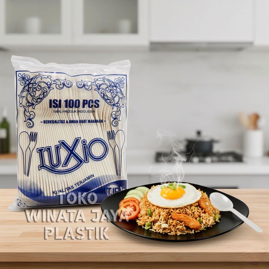 SENDOK PLASTIK PUTIH ISI 100 PCS