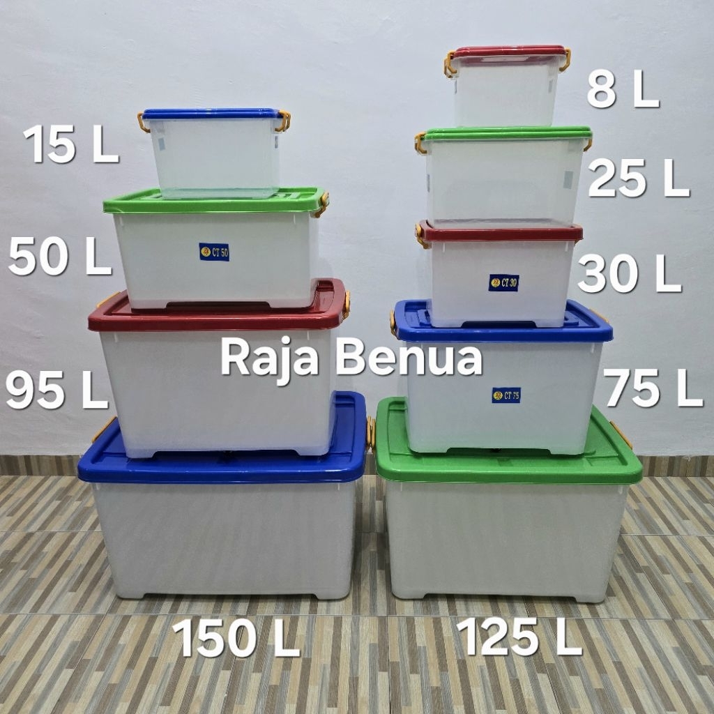 Container Plastik Tutup Serbaguna 8L 15L 25L 30L 50L 75L 95L 125L 150L Box Plastik GM