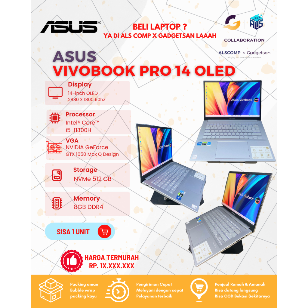 ASUS Vivobook PRO 14 OLED – Laptop Kreator, Performa Gaming, Layar Super Tajam  Laptop Second Muda B
