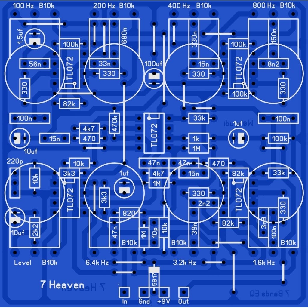 PCB EFEK GITAR 7 HEAVEN EQUALIZER
