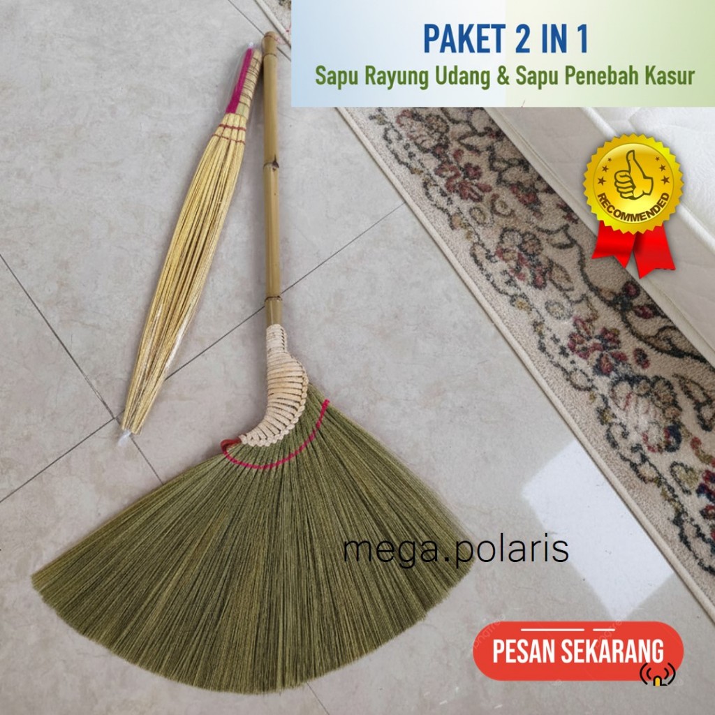 Sapu Udang Rotan Dan Sapu Lidi Kasur [ 2 in 1 ]