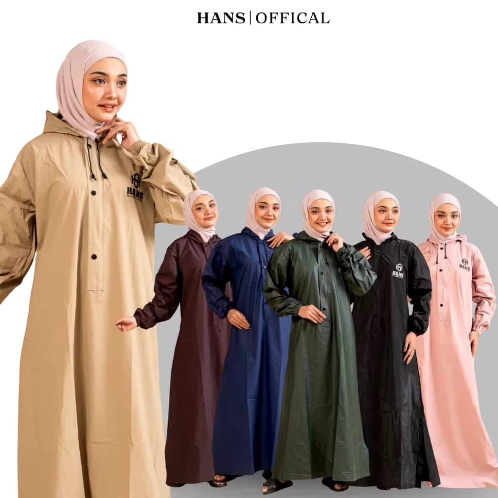 Mantel gamis Syar'i wanita muslimah/mantel wanita jumbo Waterproof By HANS Anti rembes