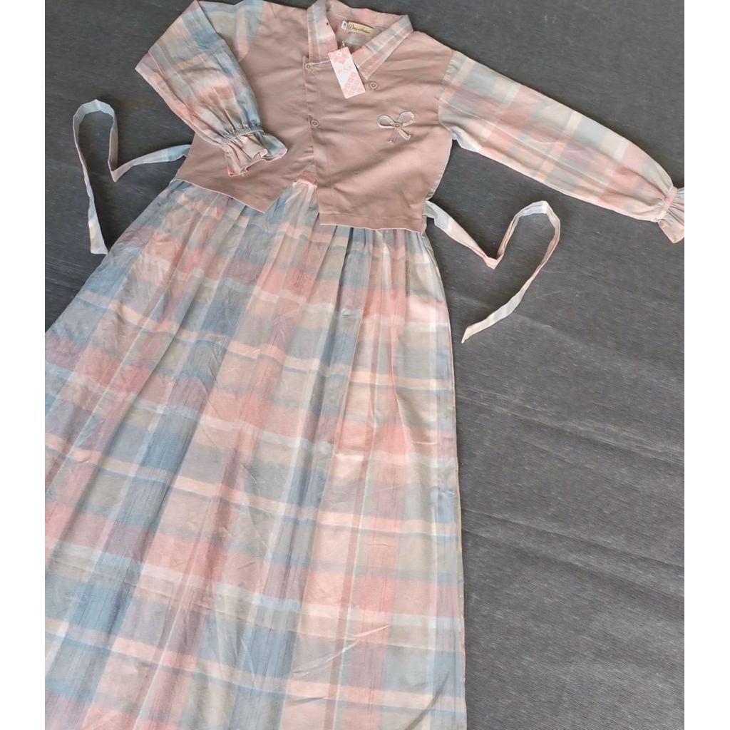 gamis salur anak perempuan katun TRISET / DRESS anak /dres TRISET