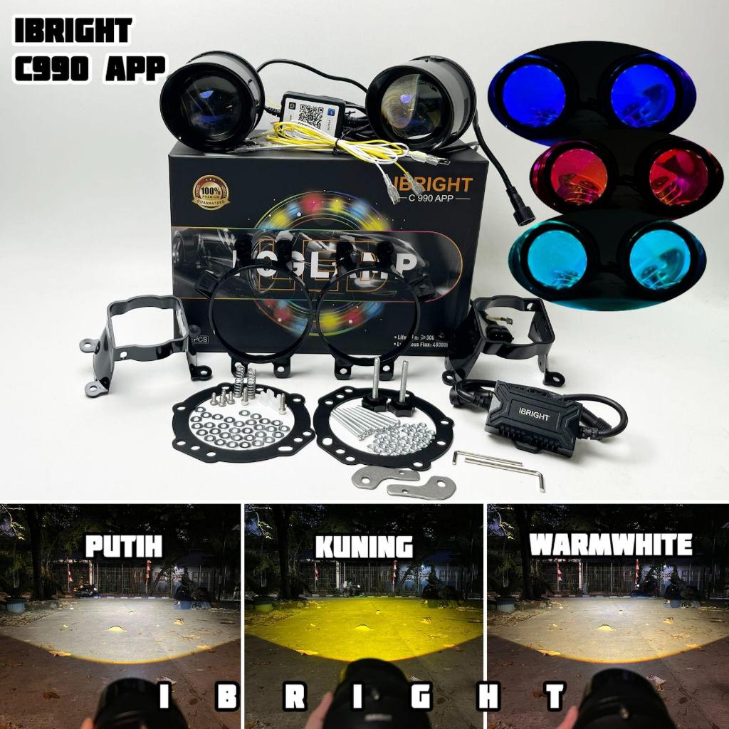 IBRIGHT C990 - LAMPU KABUT Sepasang Foglamp FOG LAMP IBRIGHT C990 Honda & Toyota Universal 3inc 3 WA