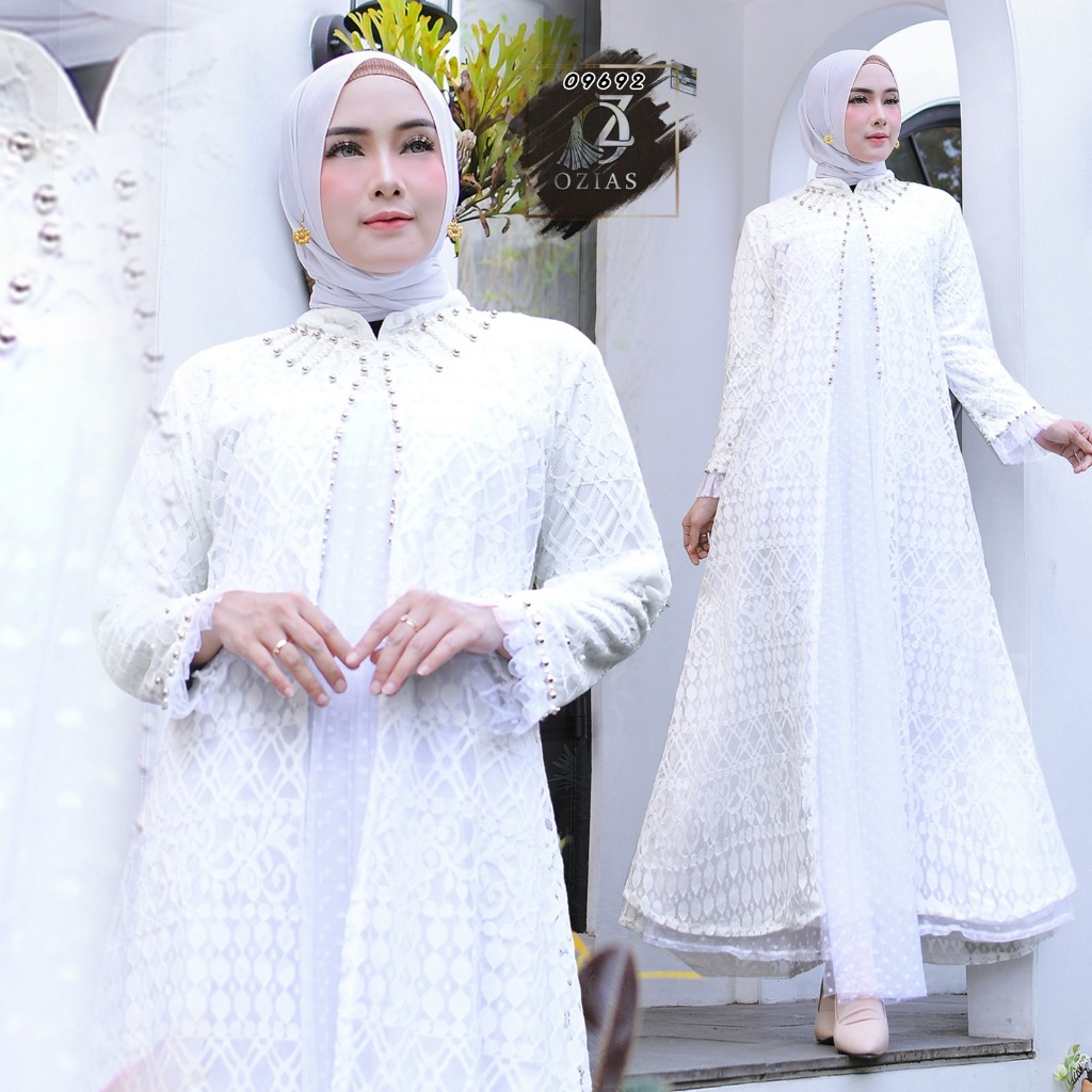 Ozias - Gamis Brokat Jumbo Fimela 09692 I Gamis Pesta Cantik I Gamis Muslimah Wanita