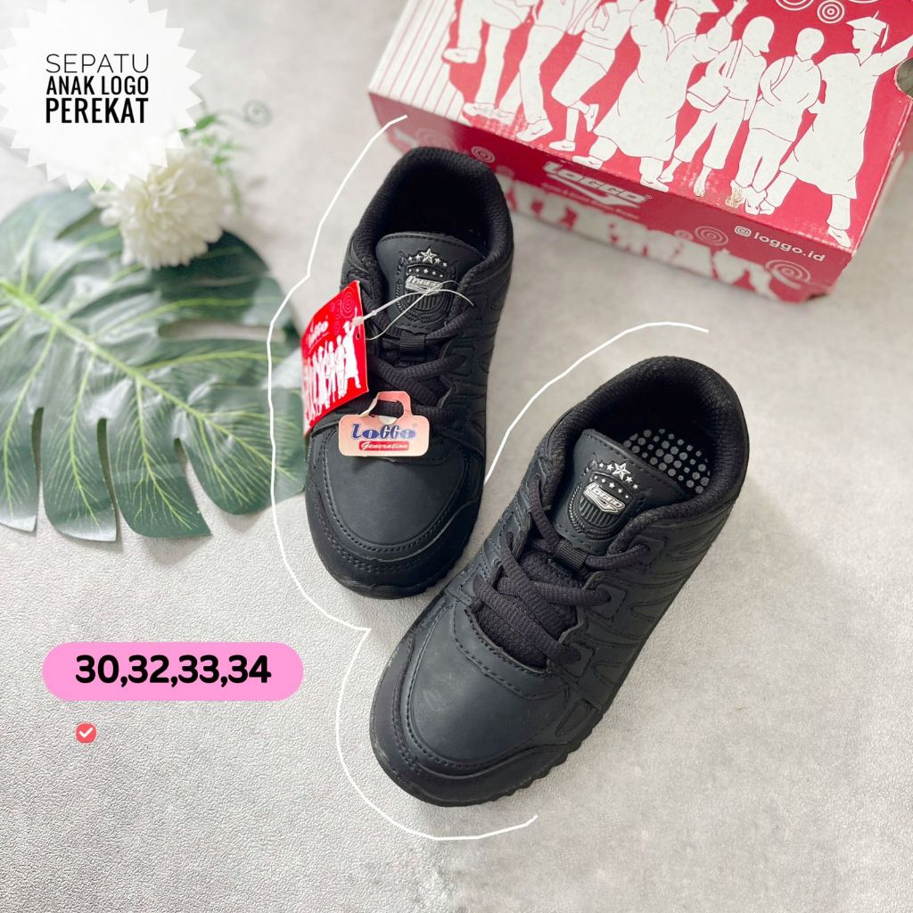 SEPATU SEKOLAH ANAK LOGGO TALI