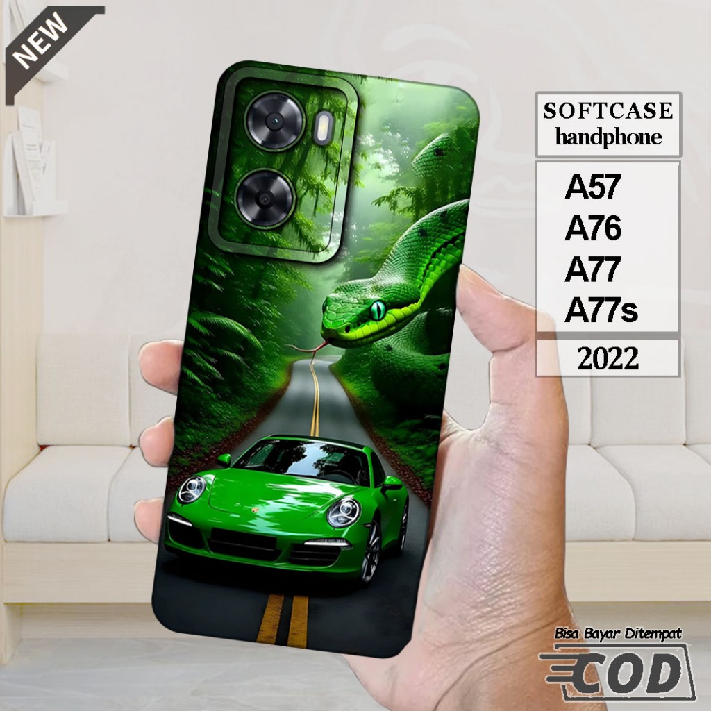 Case OPPO A57 _OPPO A76 _OPPO A77 _OPPO A77s  -Casing Silikon  hitam bening lentur elastis keren
