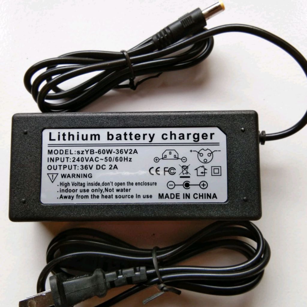 Lithium baterai charger 36V 2A output 36V