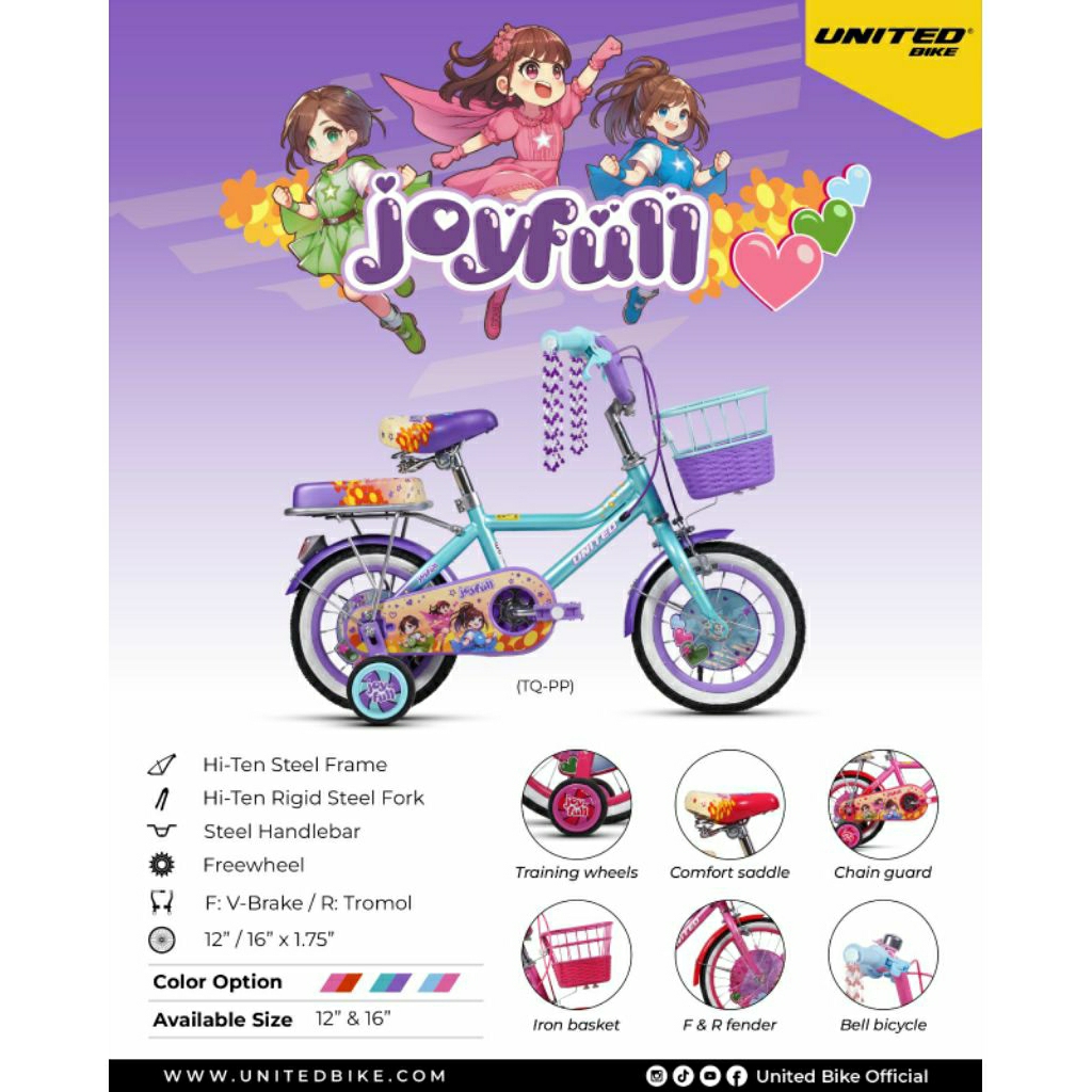 SEPEDA MINI ANAK UNITED JOYFULL 12 INCH