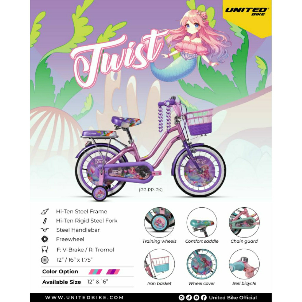 SEPEDA MINI ANAK UNITED TWIST 16 INCH