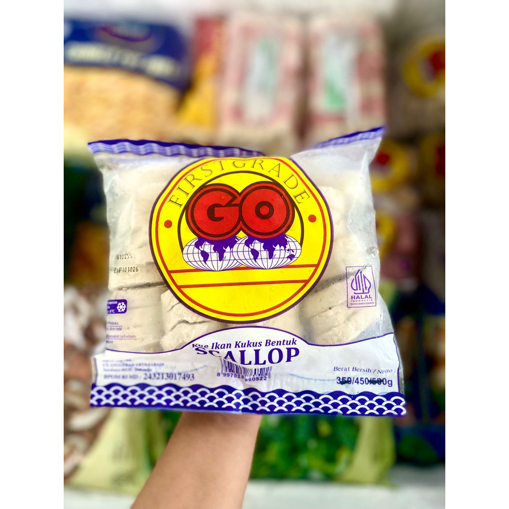 Go Scallop / kue ikan kukus bentuk scallop frozen