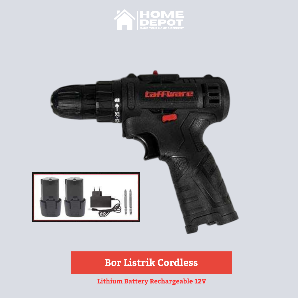 Bor Listrik Cordless Lithium Battery Rechargeable 12V