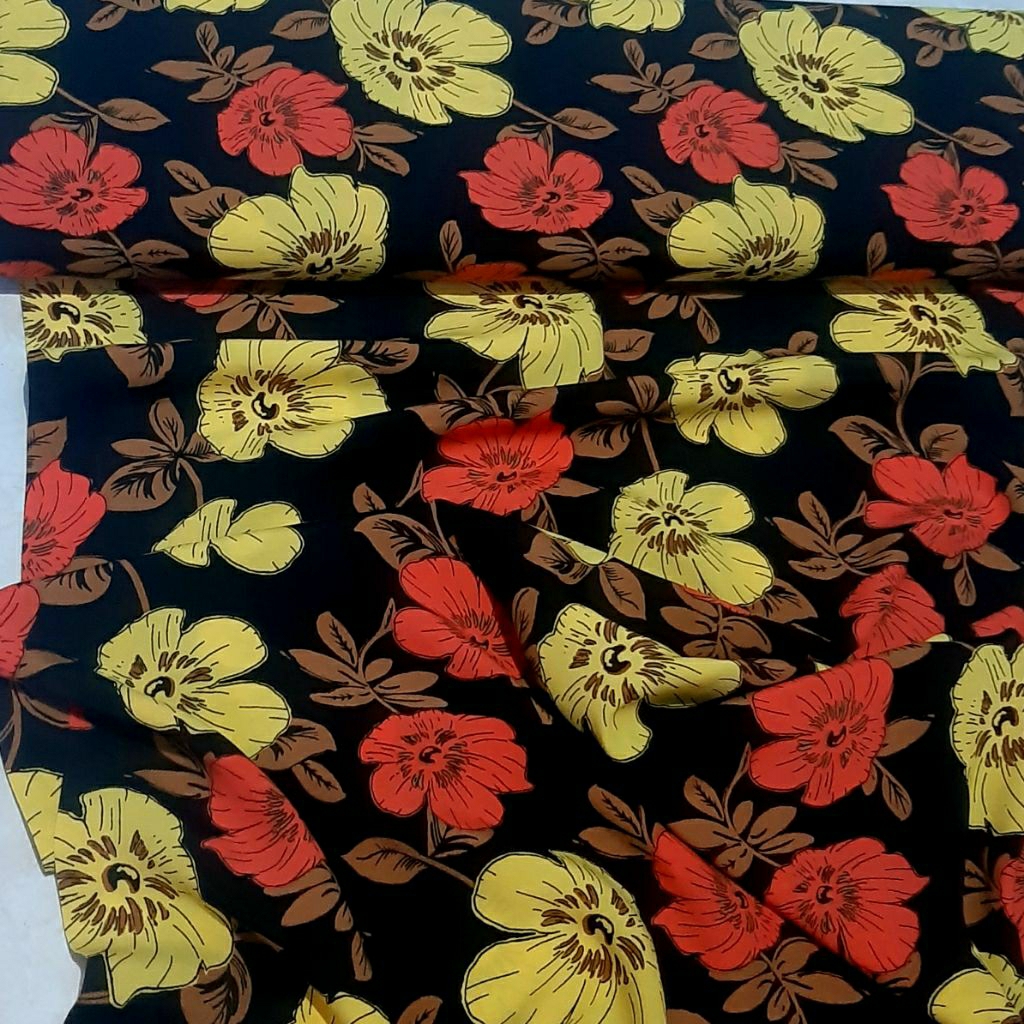 bahan kain rayon garment premium original import ex garment branded grade a motif bunga