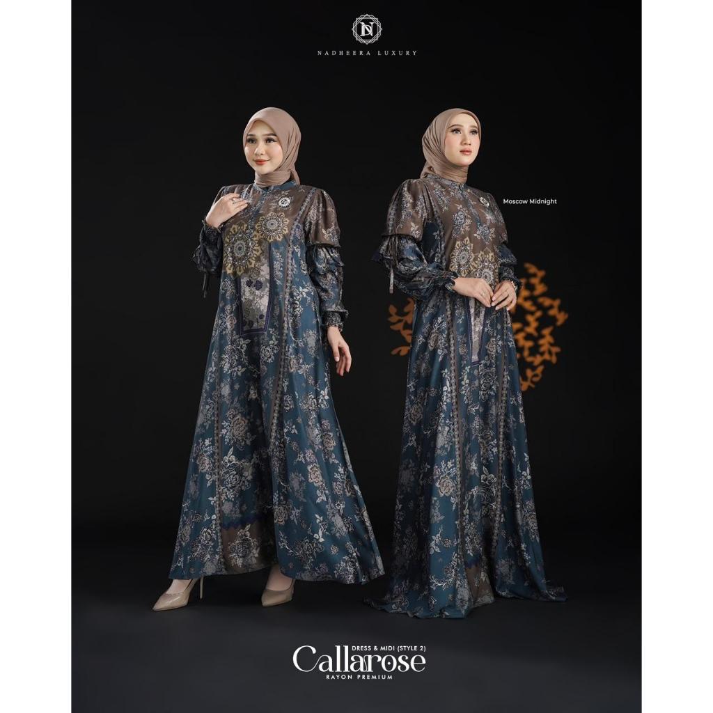 INSYAALLAH READY FEBRUARI 2026 [BELUM READY] [PRE ORDER] Callarose Dress & Midi Dress [MOSCOW MIDNIG