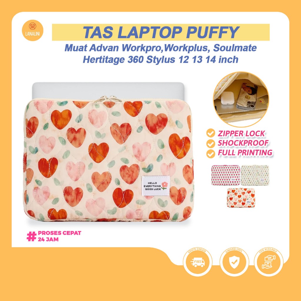 Tas Laptop Wanita Ringan Sarung Advan WorkPlus Air WorkPro Workmate Soulmate X TBookX Evo X13 13” 14
