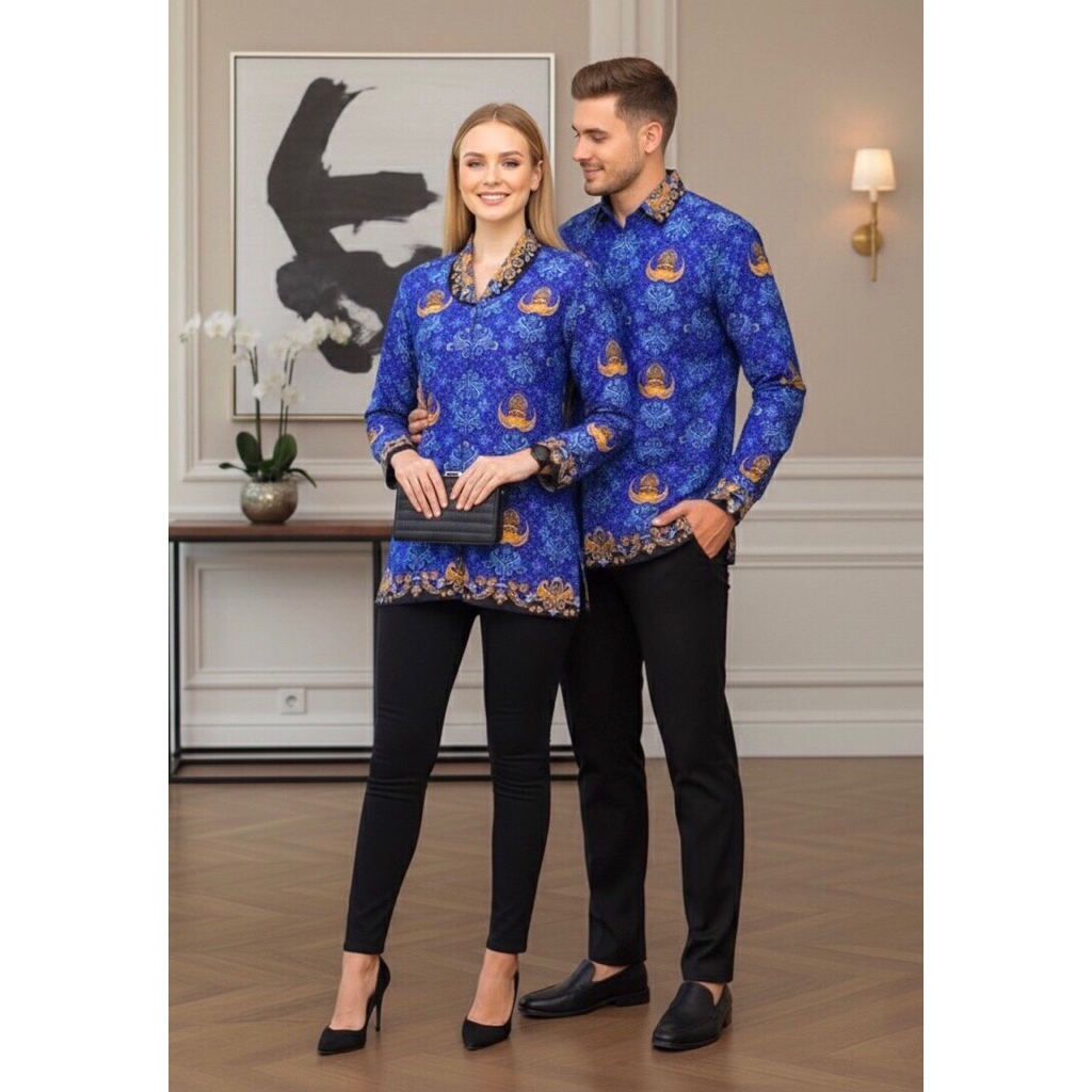 Batik Korpri Cuple Batik Korpri Motif Atasan Kemeja Baju Batik Pria Cowok Laki Laki Full Lapis Furin
