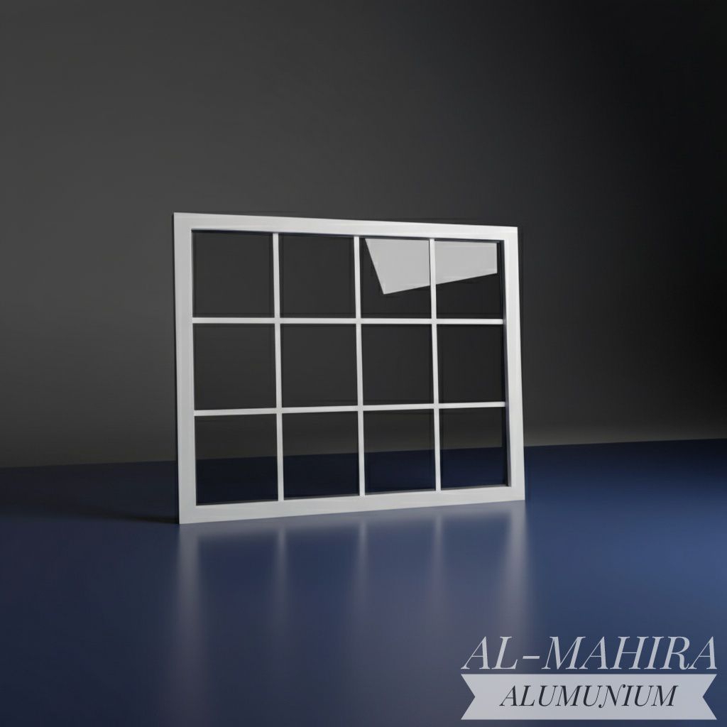 kusen jendela alumunium kaca mati UK T150 L120