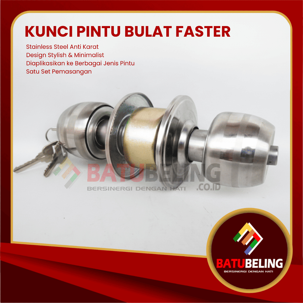 Kunci Pintu Bulat | Handle Bulat Pintu | Gagang Pintu Bulat Faster | Gagang Pintu Kamar Mandi | Hand