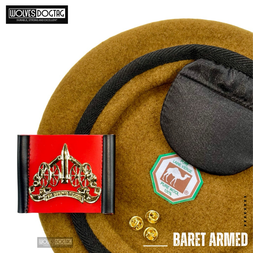 Baret armed tni ad / baret Artileri Medan Angkatan Darat / baret camel armed / baret tni AD / topi a