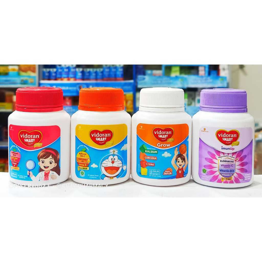 VIDORAN SMART TABLET HISAP (BOTOL ISI 25 BUTIR) - SUPLEMEN NAFSU MAKAN DAN IMUN TUBUH UNTUK ANAK