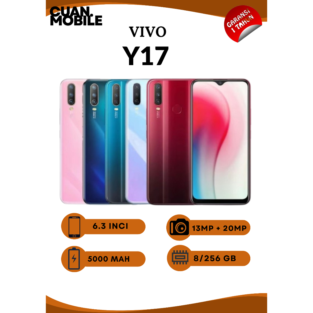 HP VIVO Y17 RAM 8/256GB New 99% Garansi 12 bulan Murah