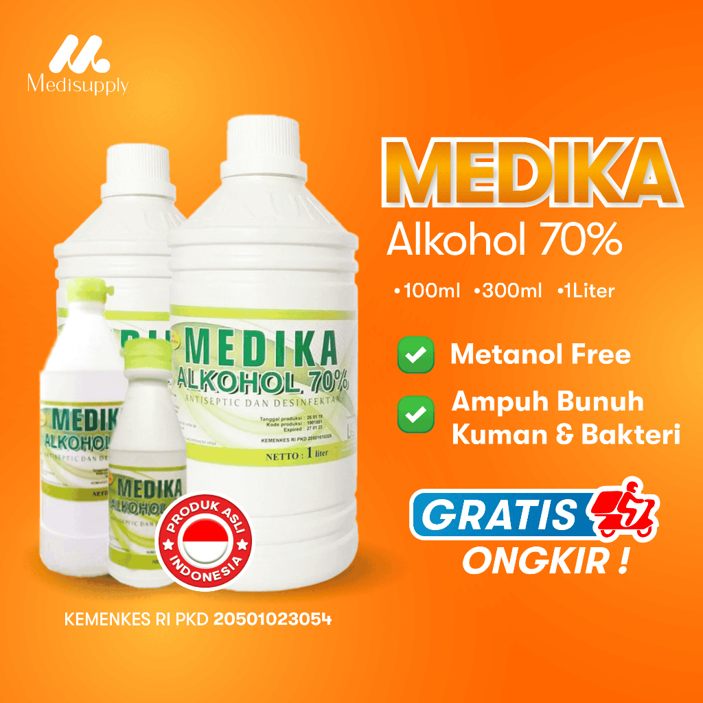 Original Medika Alkohol 70% 300 ml MEDIKA Alcohol 70% Alkohol Medis