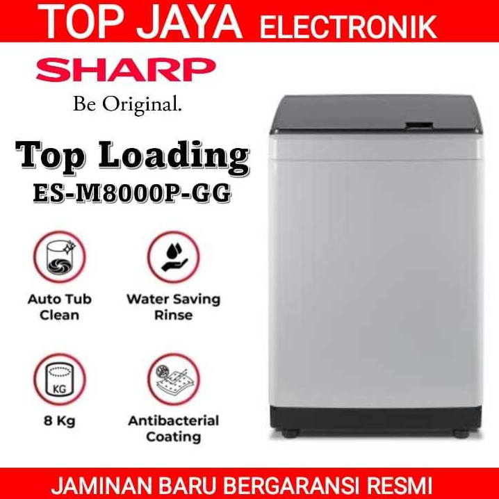 MESIN CUCI SHARP 8KG TOP LOADING/SHARP MESIN CUCI 8KG TOP LOADING NEW SERIES