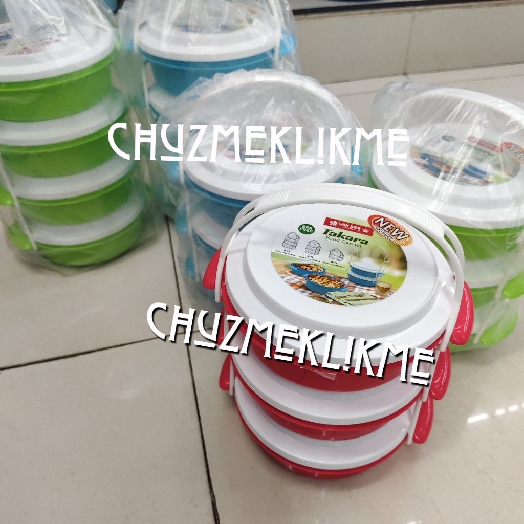 Rantang plastik lion star Takara susun 3,susun 4/Food carrier lion star/Rantang makanan plastik lion