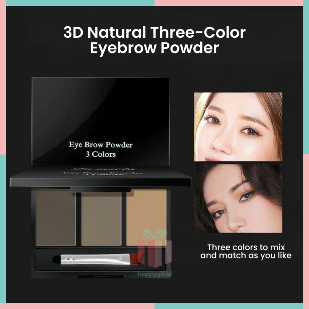 Eyebrow Powder 3in1 Color Bedak Alis Natural Long Lasting Waterproof - LA146 3605