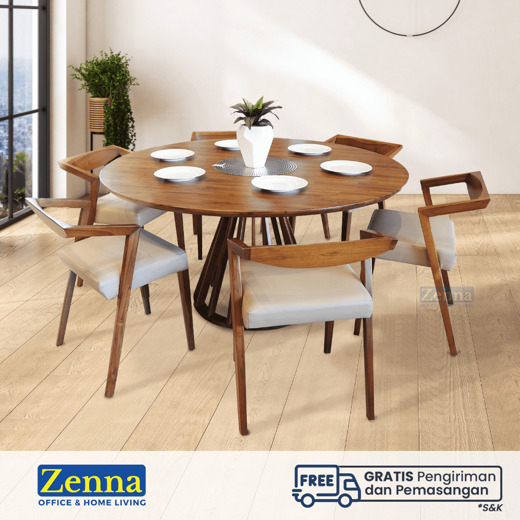 BIG PROMO  MEJA MAKAN KAYU JATI / MEJA KAYU ZENNA