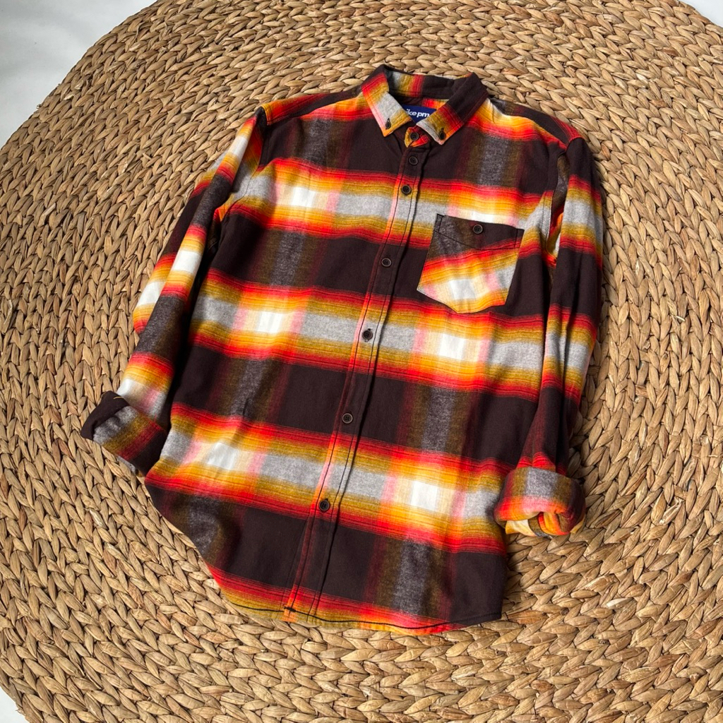 (BISA COD) Daily 054 Kemeja Flanel Terlaris Lengan Panjang Pria Wanita Hem Premium Quality Kameja Ke