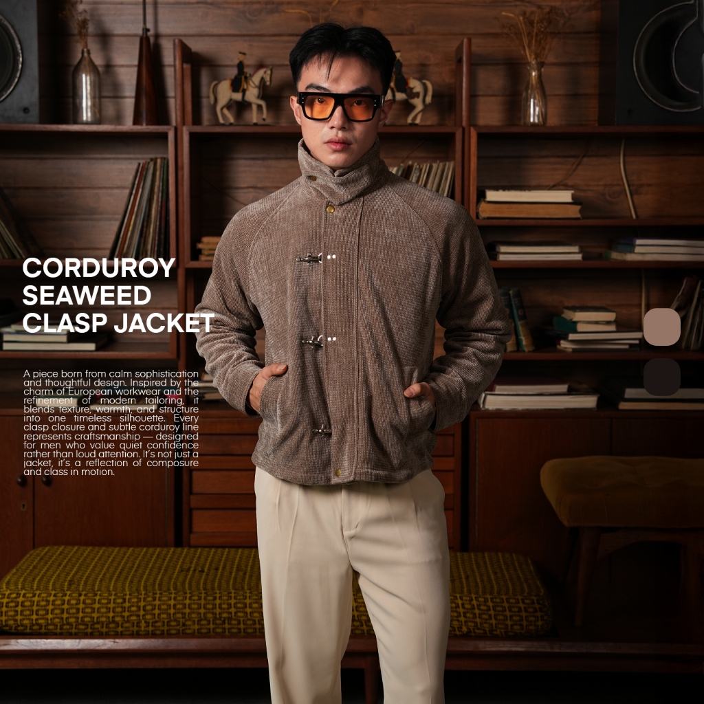 Corduroy Seaweed Clasp Jacket