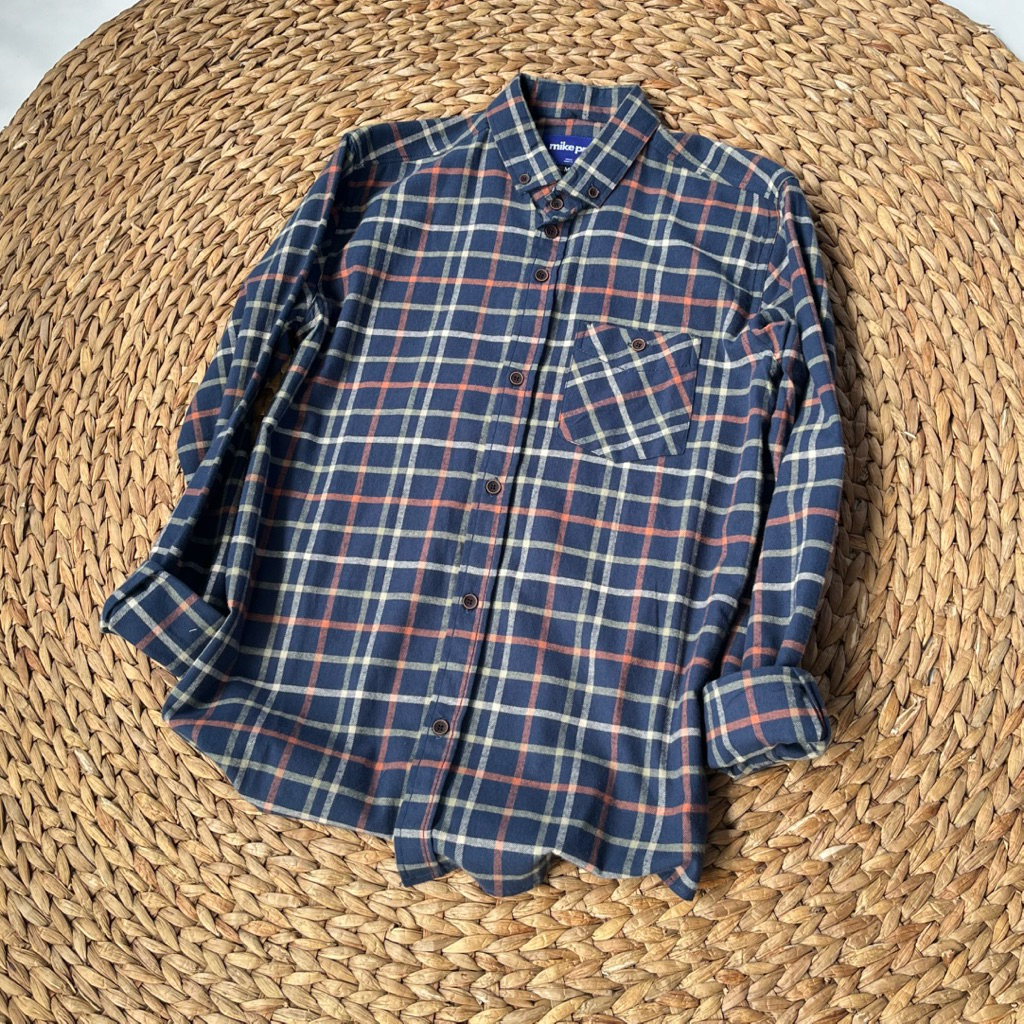 (BISA COD) Daily 036 Kemeja Flanel Terlaris Lengan Panjang Pria Wanita Hem Premium Quality Kameja Ke