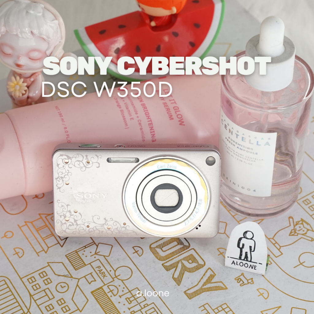 SONY CYBER-SHOT W350D DIGICAM PINK — KAMERA POCKET PINK MUDA SONY