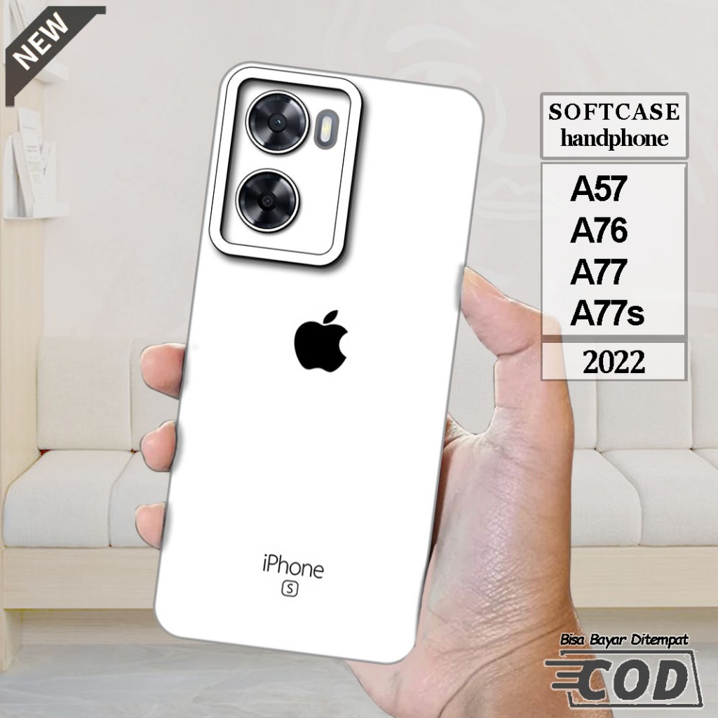 Case OPPO A57  -OPPO A76 -OPPO A77 -OPPO A77s  -Casing Silikon  hitam bening lentur elastis keren