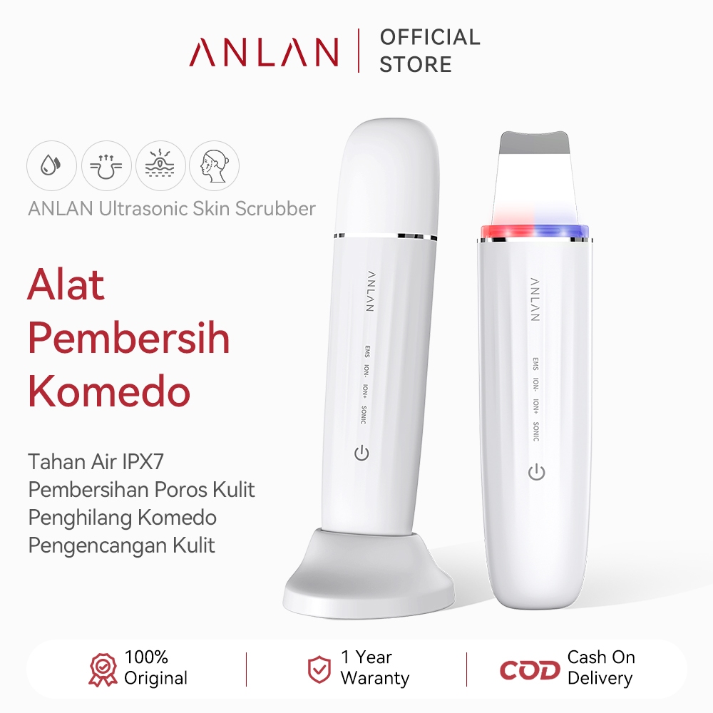 ANLAN - Skin Scrubber Alat Pembersih Wajah Elektrik Komedo Penghilang Spatula Masker