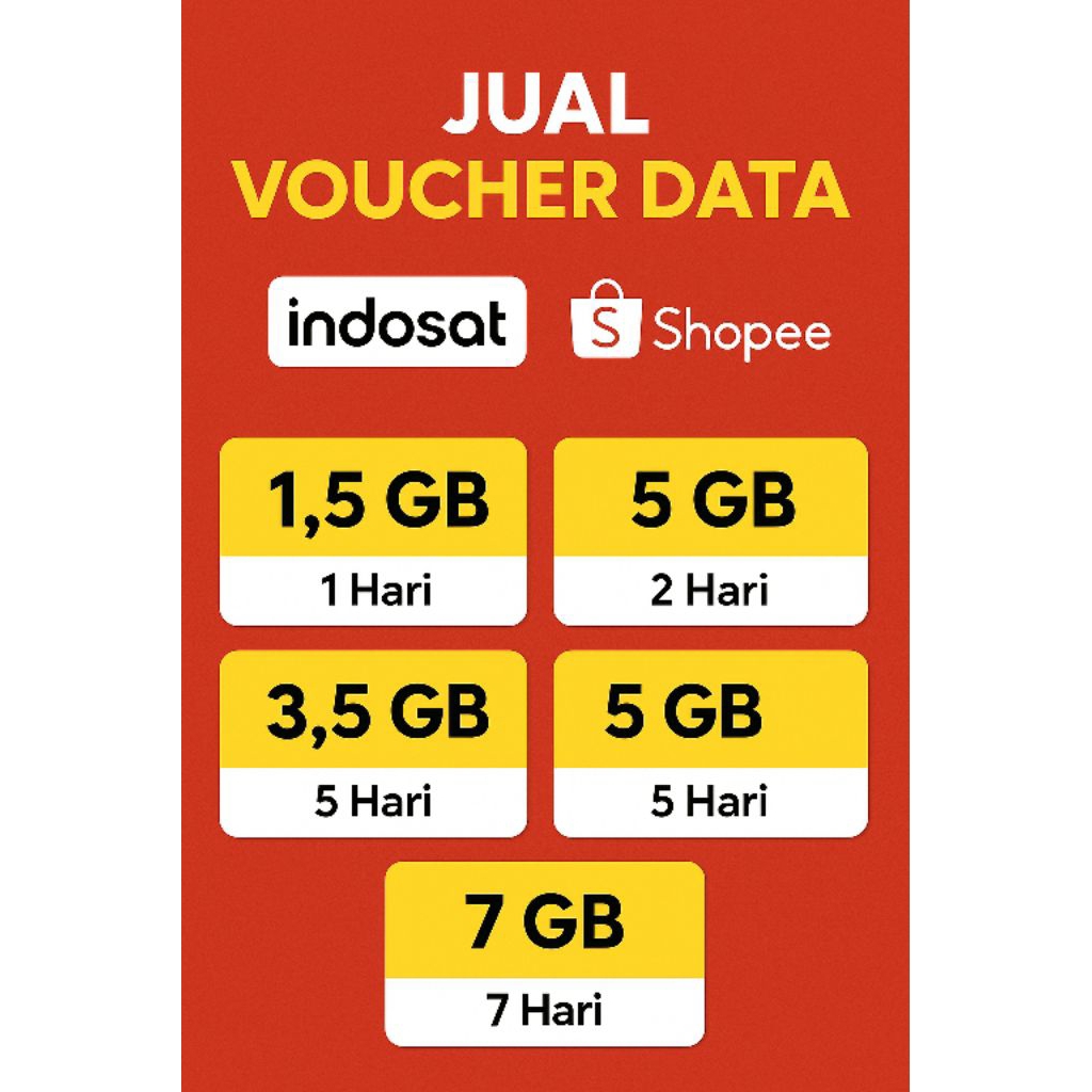 voucher Indosat 5 GB 2 hari produksi & berlaku di Sumatra Selatan, Bengkulu, Lampung dan Bangka Beli