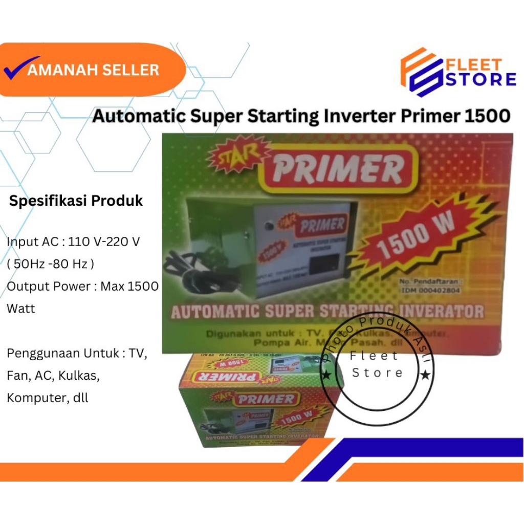 STAR PRIMER 1500W AUTOMATIC SUPER STARTING INVERATOR HEMAT ENERGI