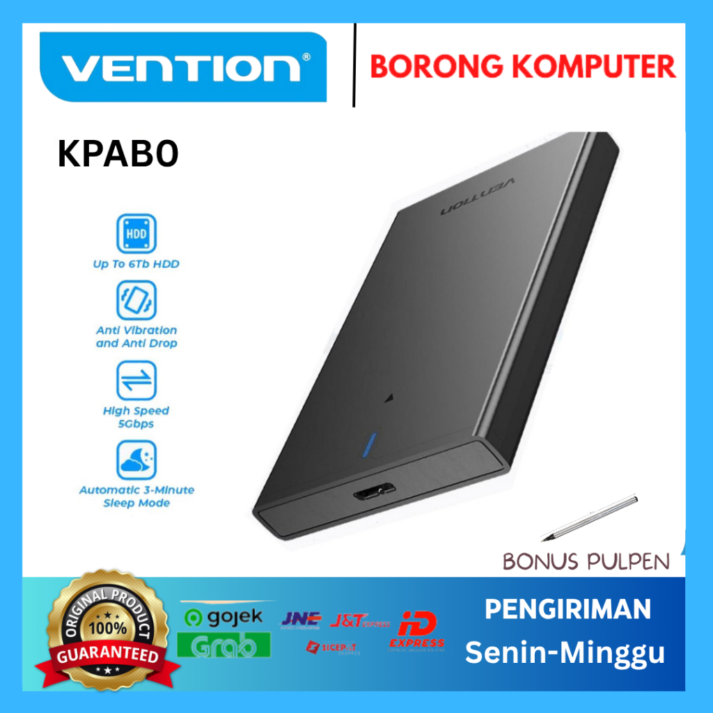 VENTION KPAB0 Enclosure SATA Hard Drive Enclosure Black