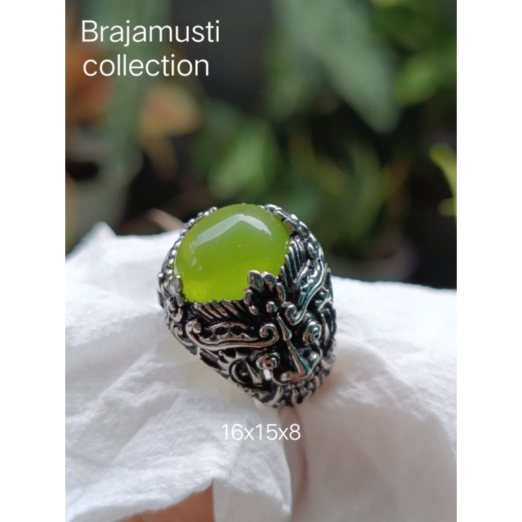 Cincin Giok Aceh Indocrase Hijau Ring Barong