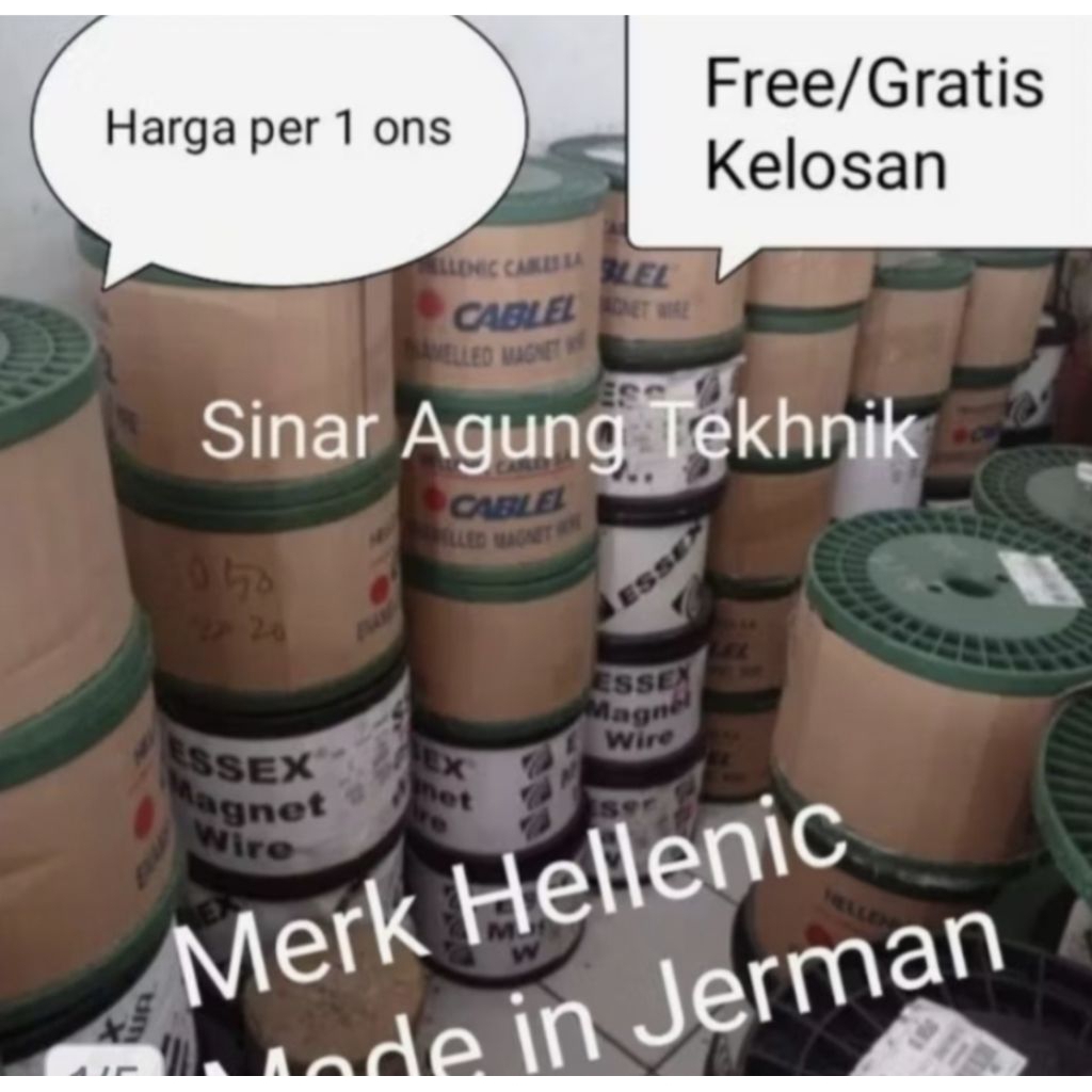 Kawat tembaga murni email 0,15mm Merk Hellenic Jerman