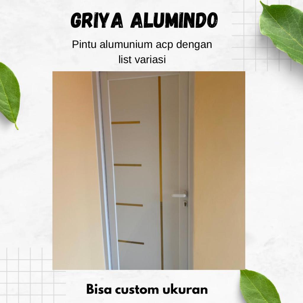 Pintu Alumunium Acp dengan variasi list minimaist modern