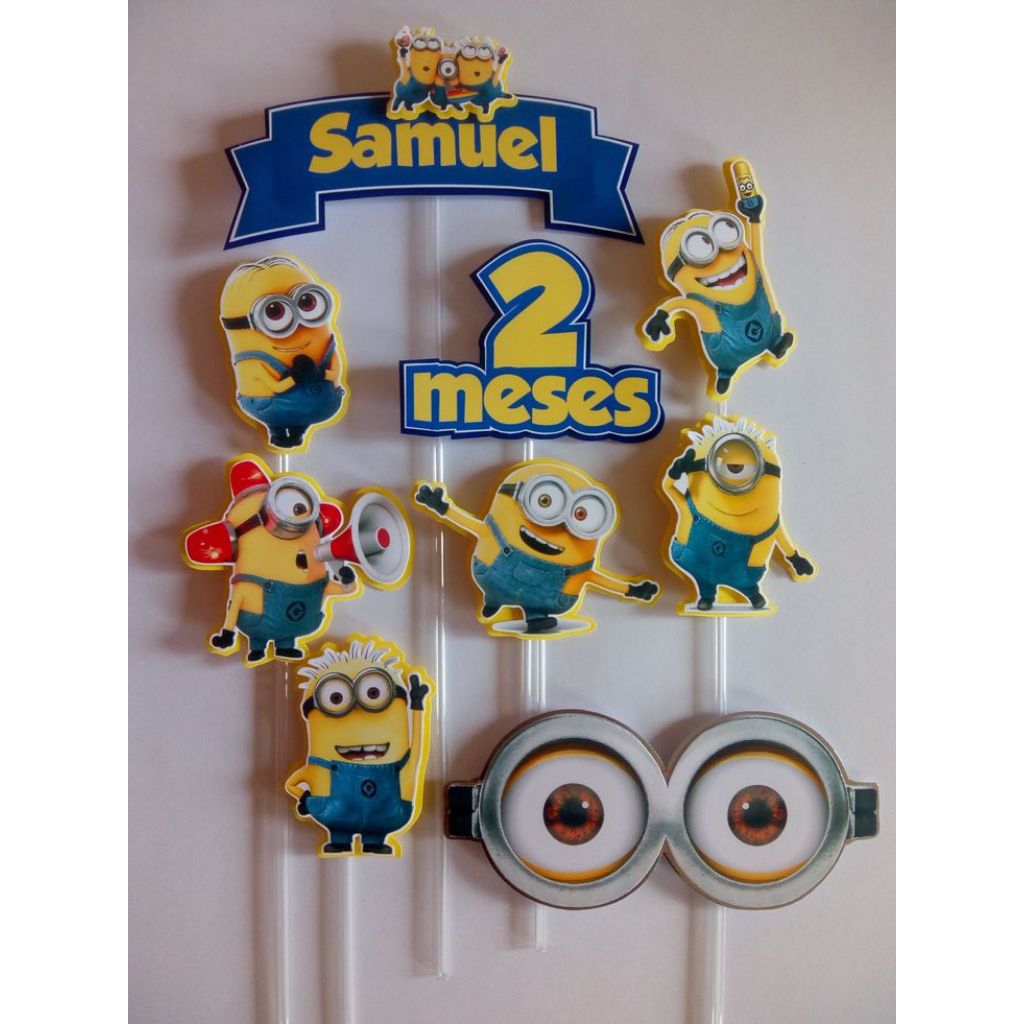 1 set cake toppers minion / cake toppers minion ultah / cake toppers minion ulang tahun