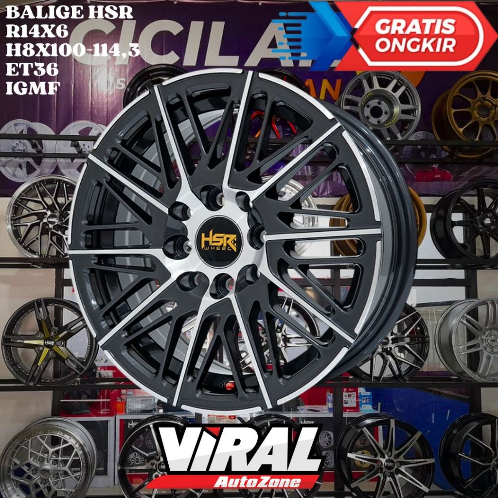 Velg Mobil Mirage, Spresso, Picanto, Air EV, Ring 14 HSR BALIGE R14 Murah