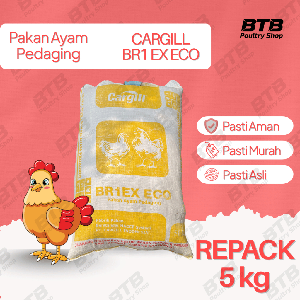 CARGILL BR1EX ECO Pakan Ayam Ras Pedaging Broiler Repack 5Kg | 1Kg