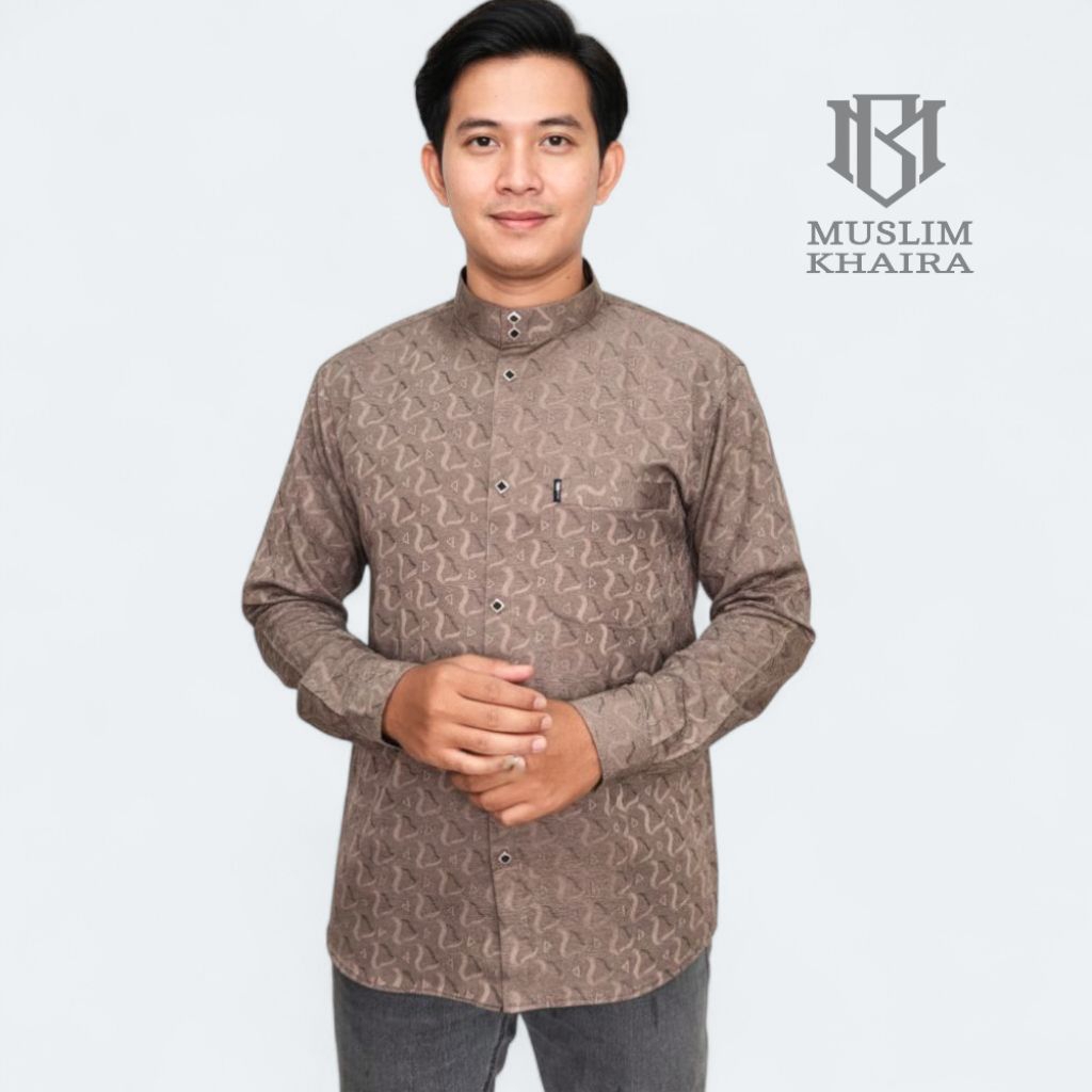 kemeja Koko pria kemko sultan jaguar motif akar Koko sultan premium lengan panjang